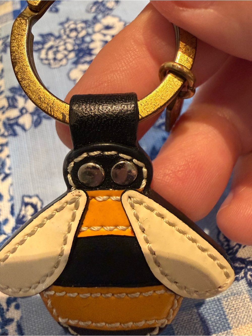 Coach Bee Keychain - Yellow, Black & White - Picture 3 of 4